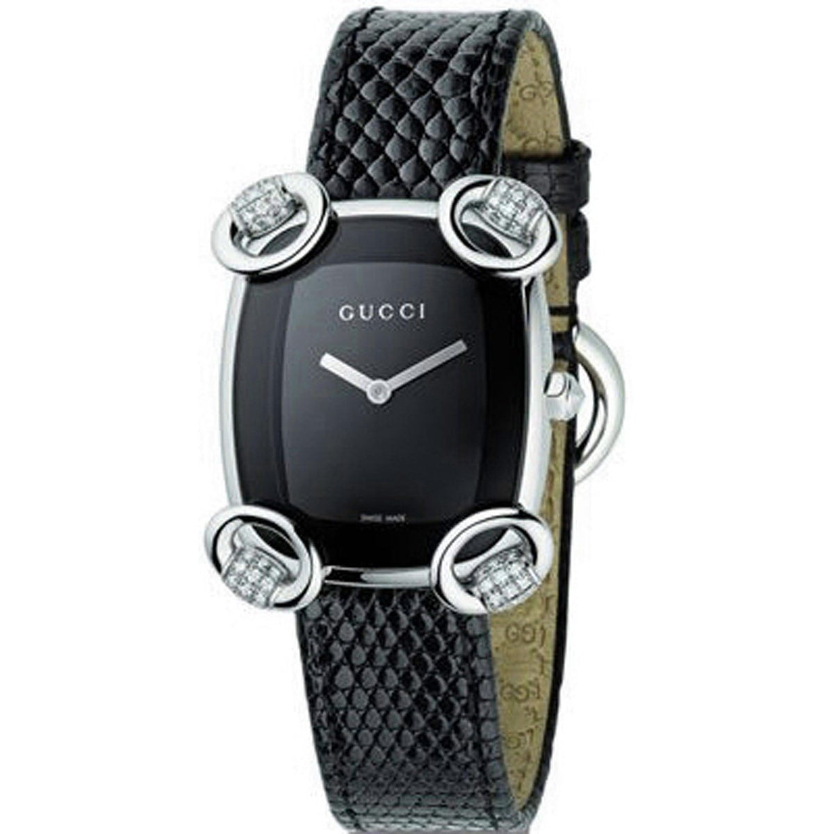 Gucci Women's YA117505 Horsebit Cocktail Black Leather Watch