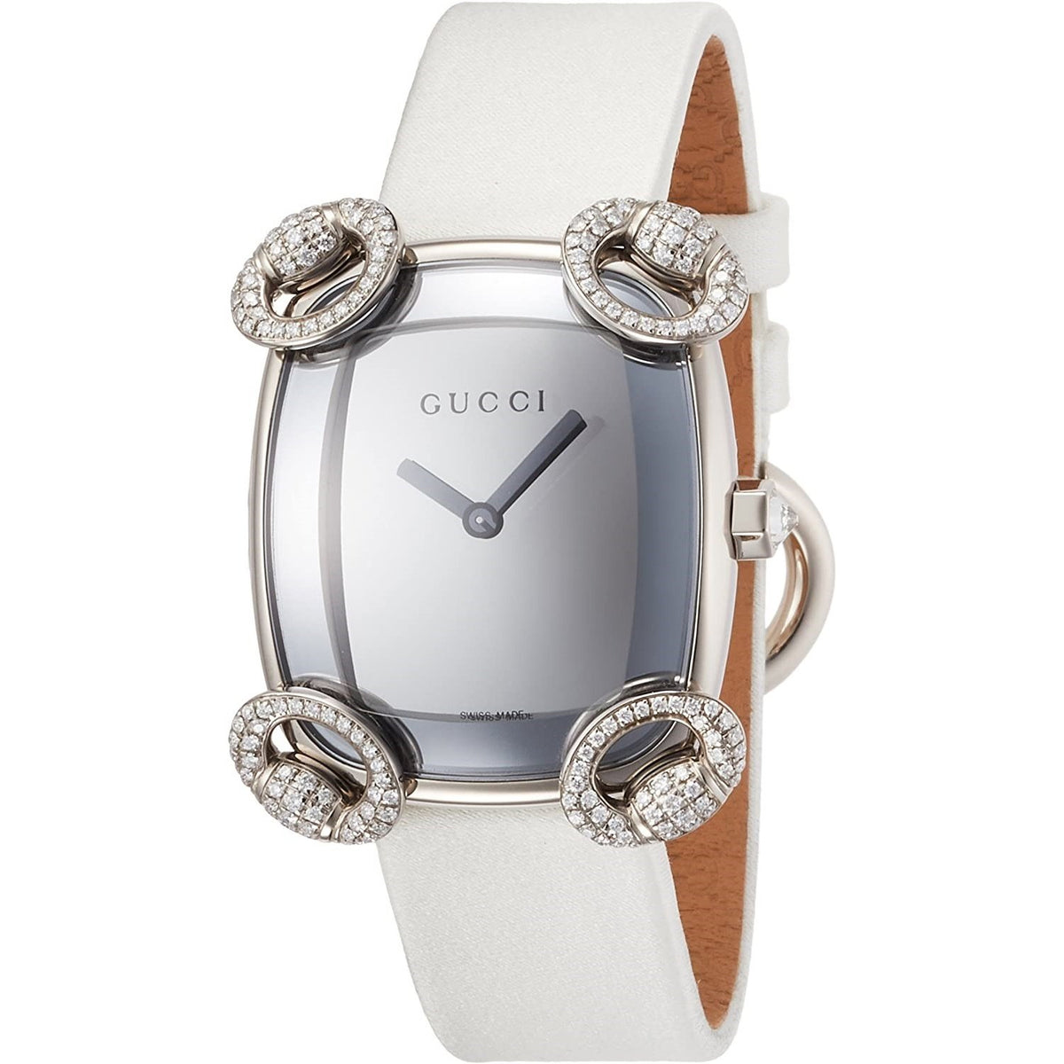 Gucci Women's YA117508 Horsebit Cocktail White Satin Watch