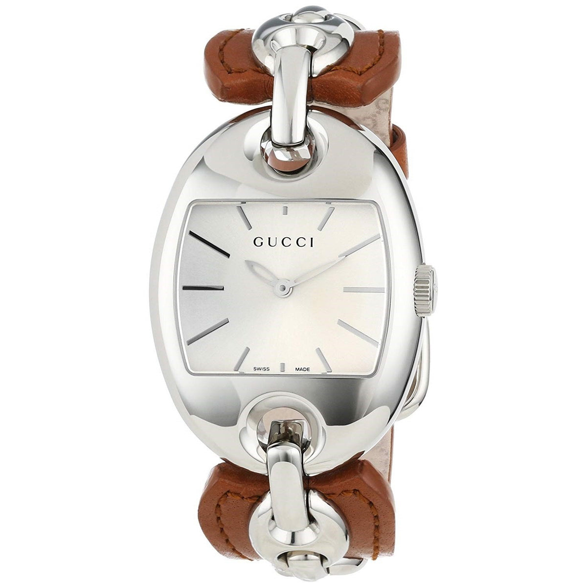 Gucci Women's YA121309 Marina Chain Brown Leather Watch
