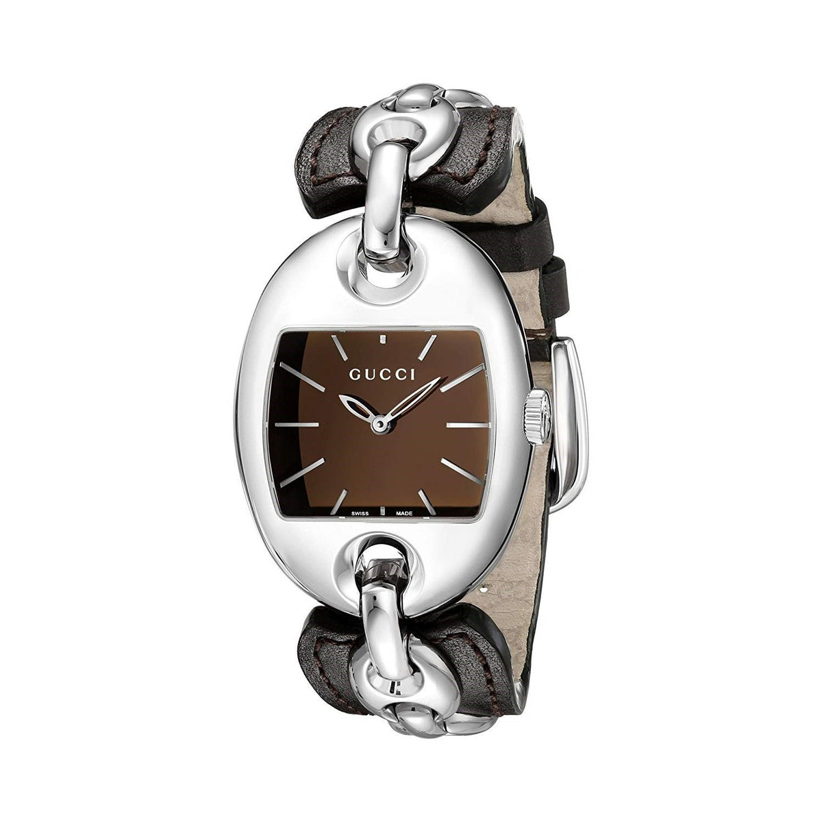 Gucci Women's YA121310 Marina Chain Brown Leather Watch