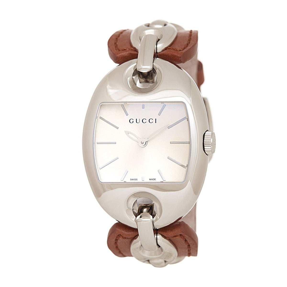 Gucci Women's YA121311 G-Timeless Brown Leather Watch