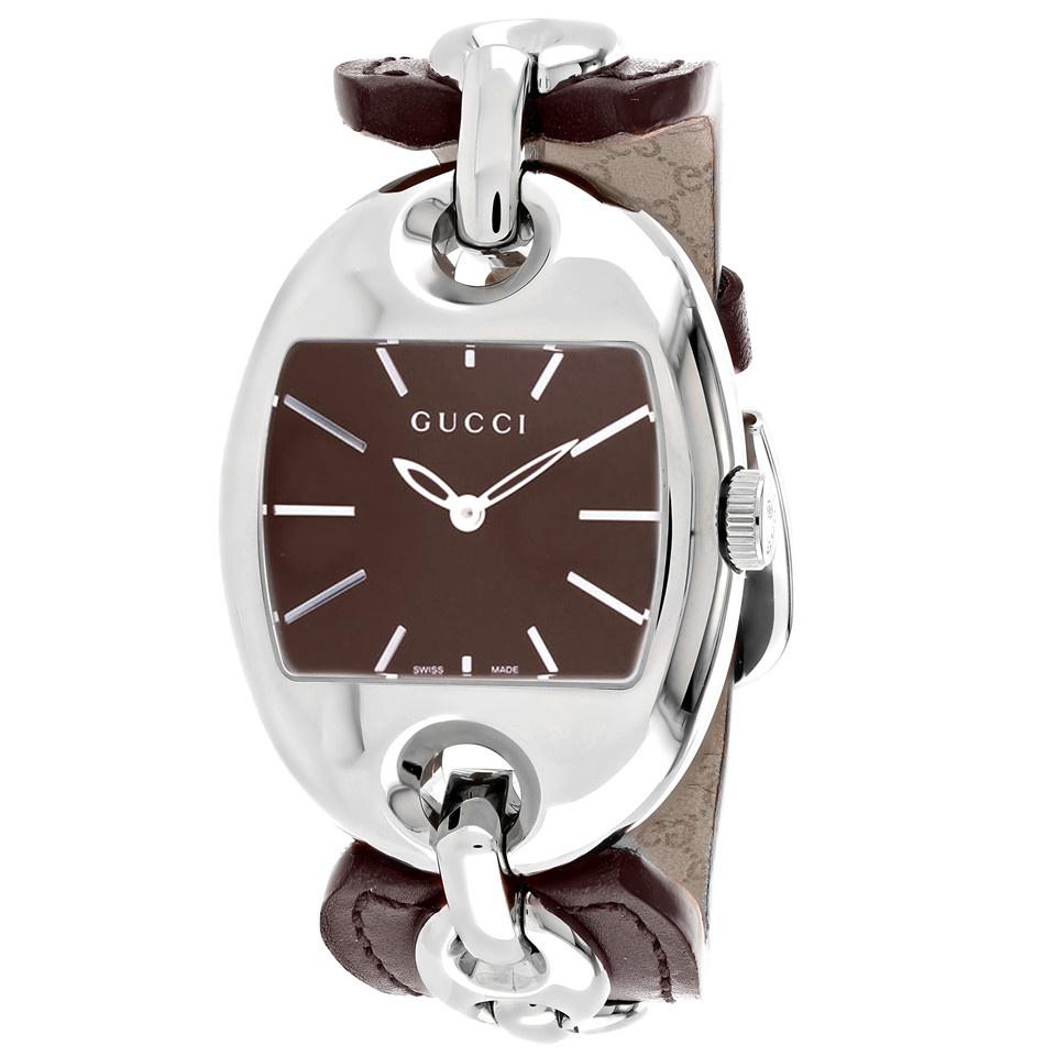 Gucci Women's YA121312 Marina Brown Leather Watch