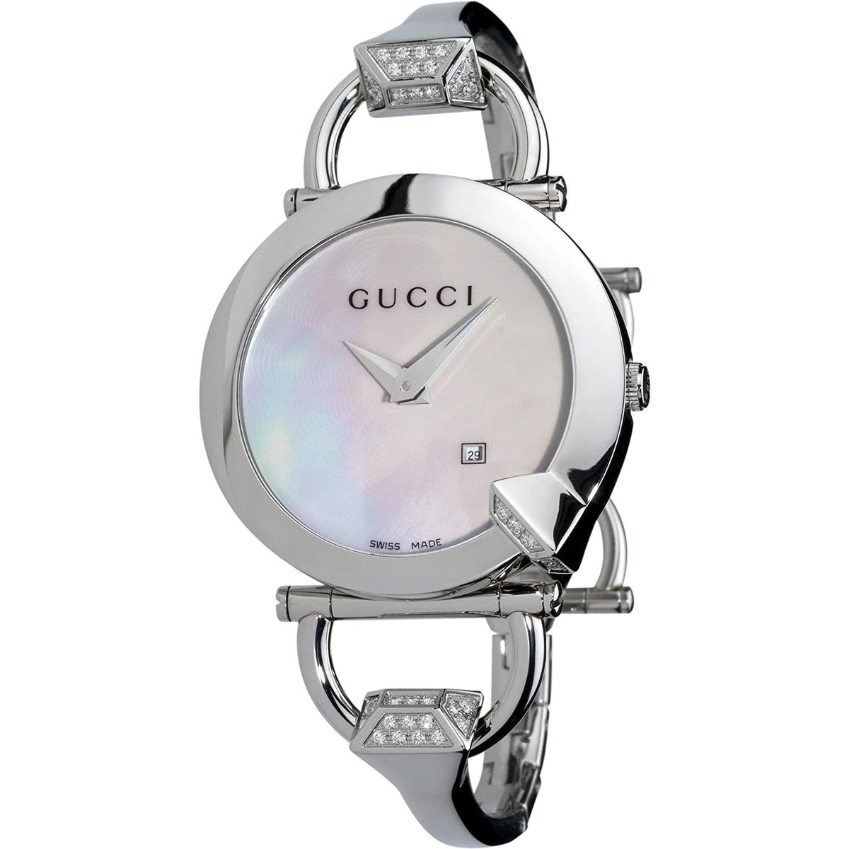 Gucci Women's YA122506 Chiodo Stainless Steel with Sets of Diamond Watch