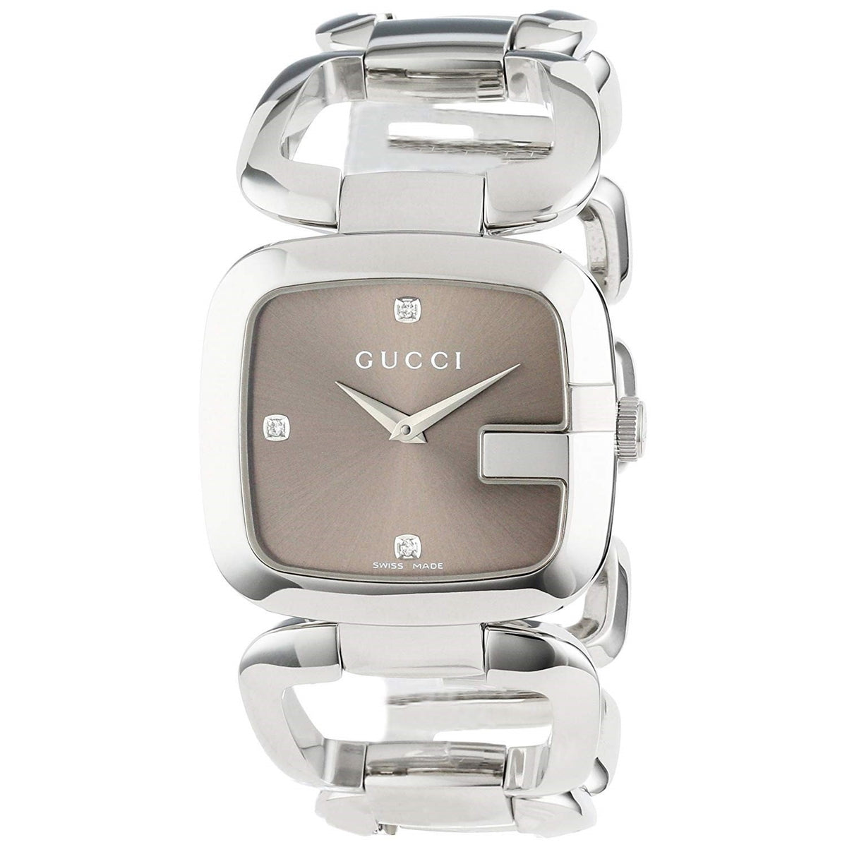 Gucci Women&#39;s YA125401 125 Series Diamond Stainless Steel Watch