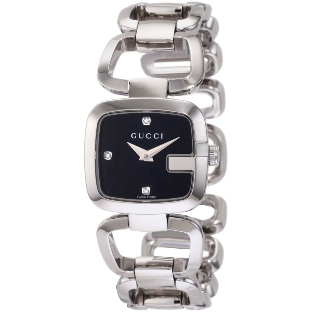 Gucci Women&#39;s YA125406 G-Gucci Diamond Stainless Steel Watch