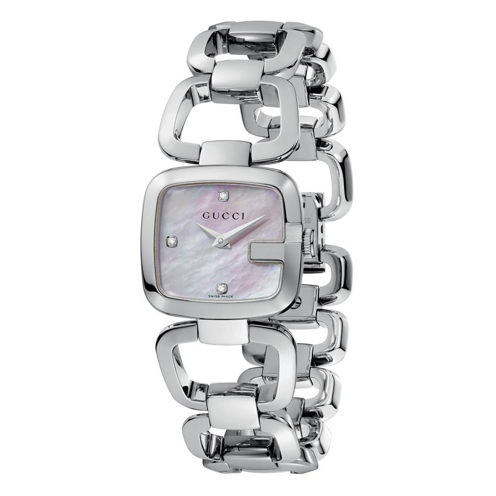 Gucci Women&#39;s YA125502 125 Series Diamond Stainless Steel Watch