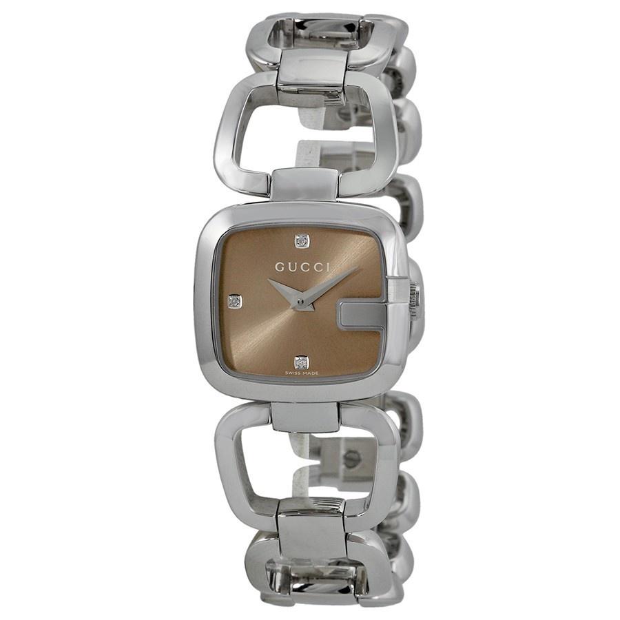 Gucci Women&#39;s YA125503 125 Series Diamond Stainless Steel Watch
