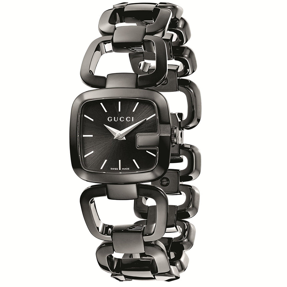 Gucci Women&#39;s YA125504 G-Gucci Black Stainless Steel Watch