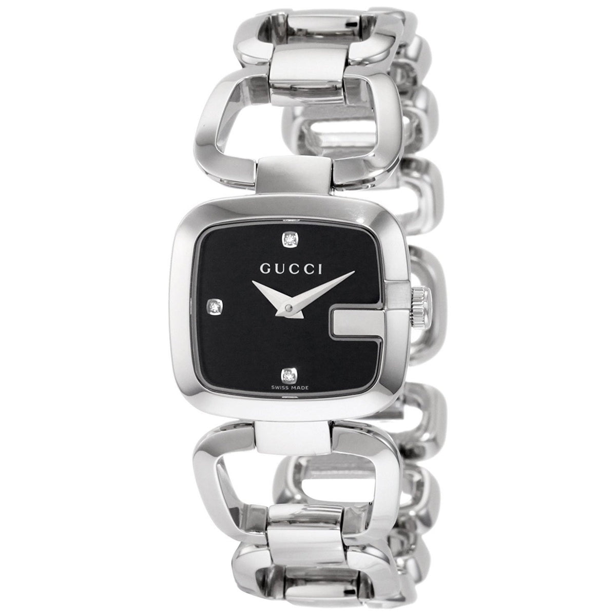 Gucci Women&#39;s YA125509 G-Gucci Diamond Stainless Steel Watch