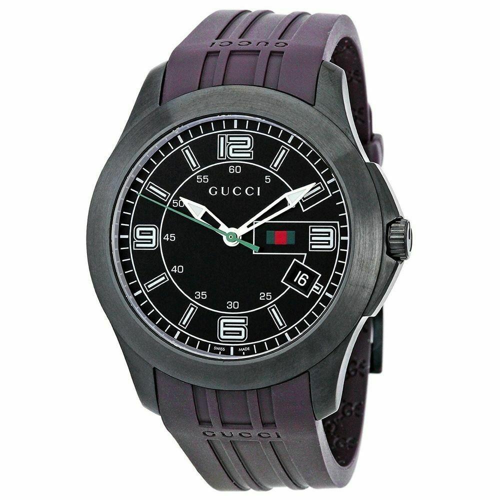 Gucci Men's YA126203 G-Timeless Black Rubber Watch