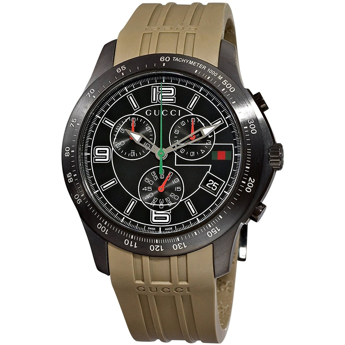 Gucci Men&#39;s YA126207 G-Timeless Green Rubber Watch