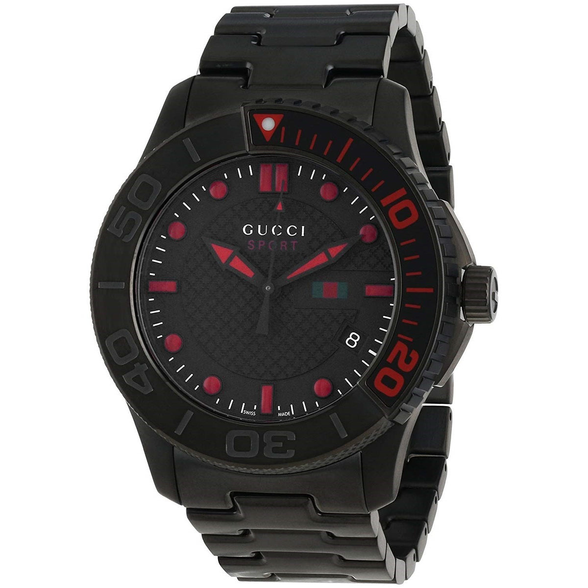 Gucci Men&#39;s YA126230 G-Timeless Black Stainless Steel Watch