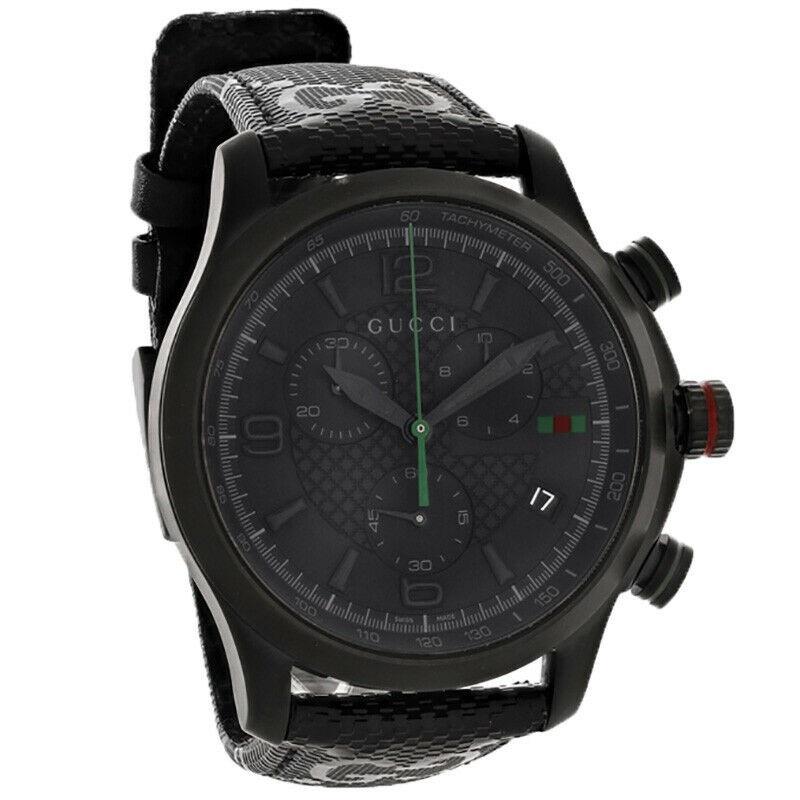 Gucci Men&#39;s YA126244 G-Timeless Chronograph Black Fabric Watch