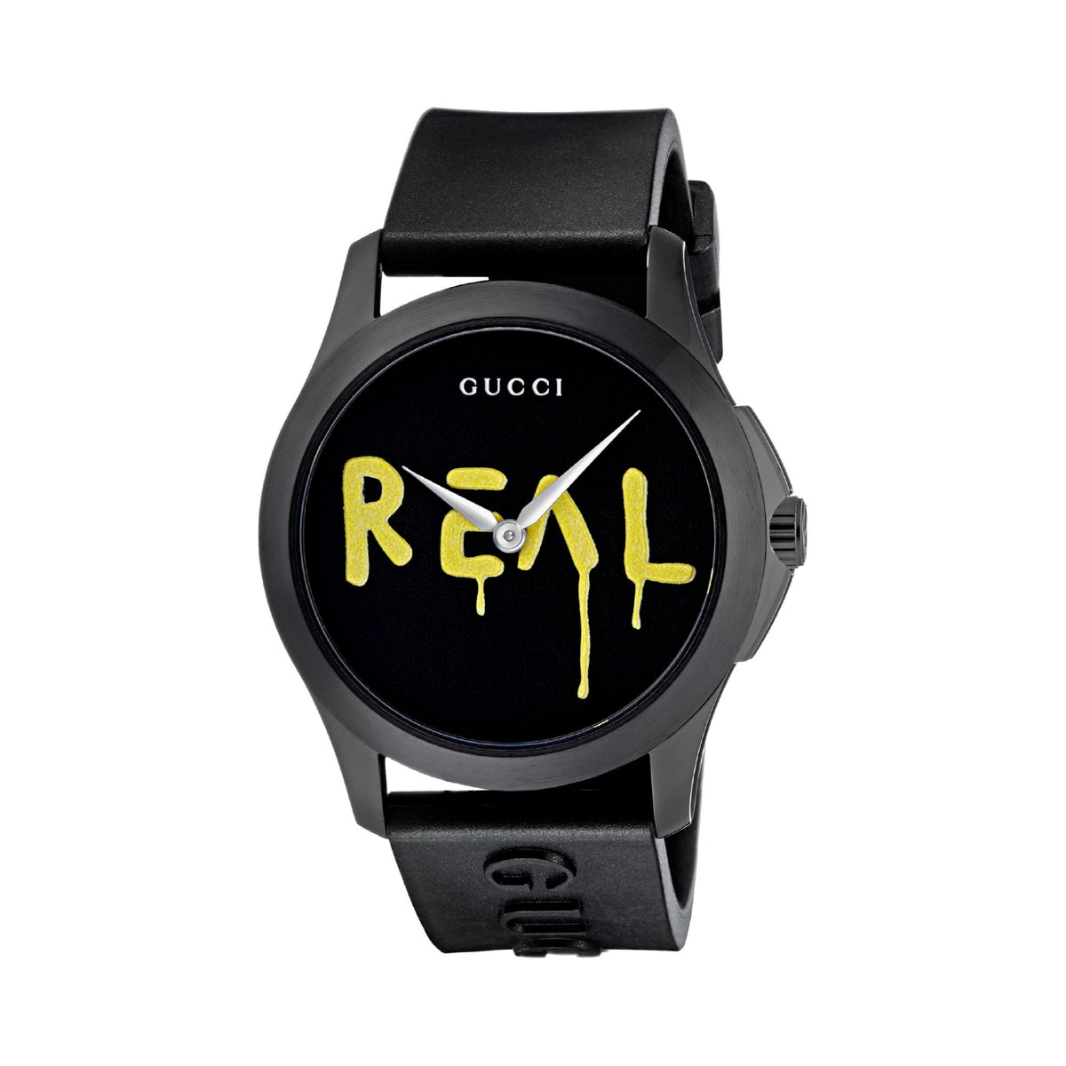 Gucci Men&#39;s YA1264017 Ghost G-Timeless Black Rubber Watch