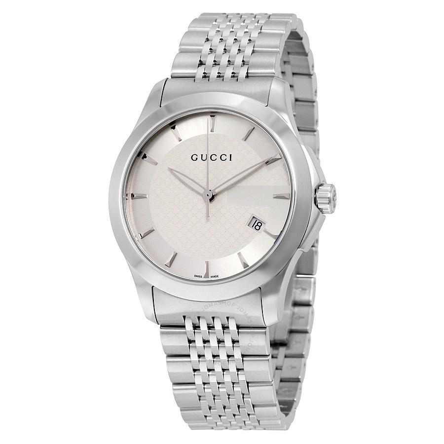 Gucci Women&#39;s YA126401 G-Timeless Stainless Steel Watch