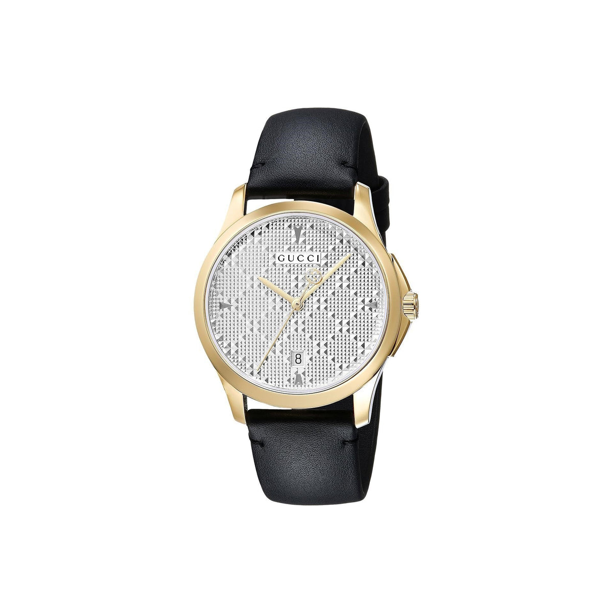 Gucci Women's YA1264027 G-Timeless Black Leather Watch