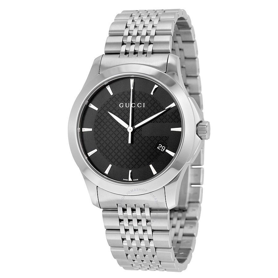 Gucci Men&#39;s YA126402 G-Timeless Medium Stainless Steel Watch