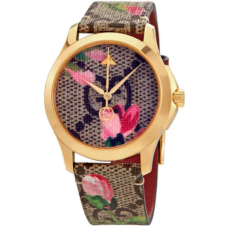 Gucci Women&#39;s YA1264038A G-Timeless Multicolored Leather Watch