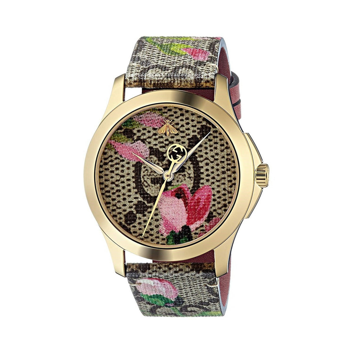 Gucci Women&#39;s YA1264038 G-Timeless Multicolored Canvas Watch