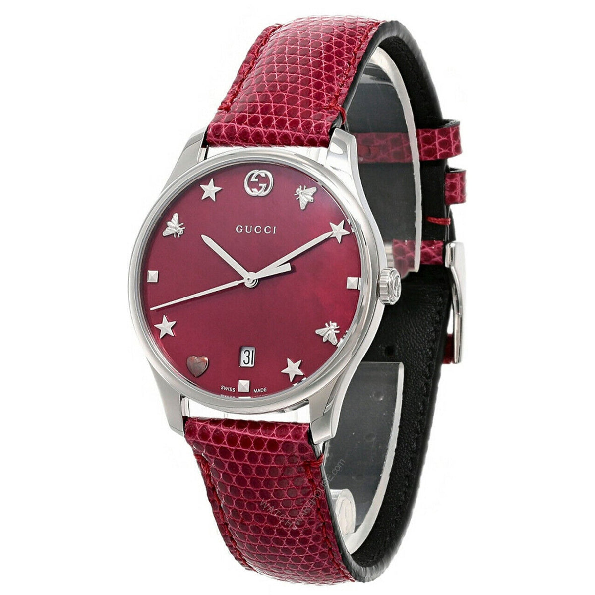 Gucci Women's YA1264041A G-Timeless Red Leather Watch