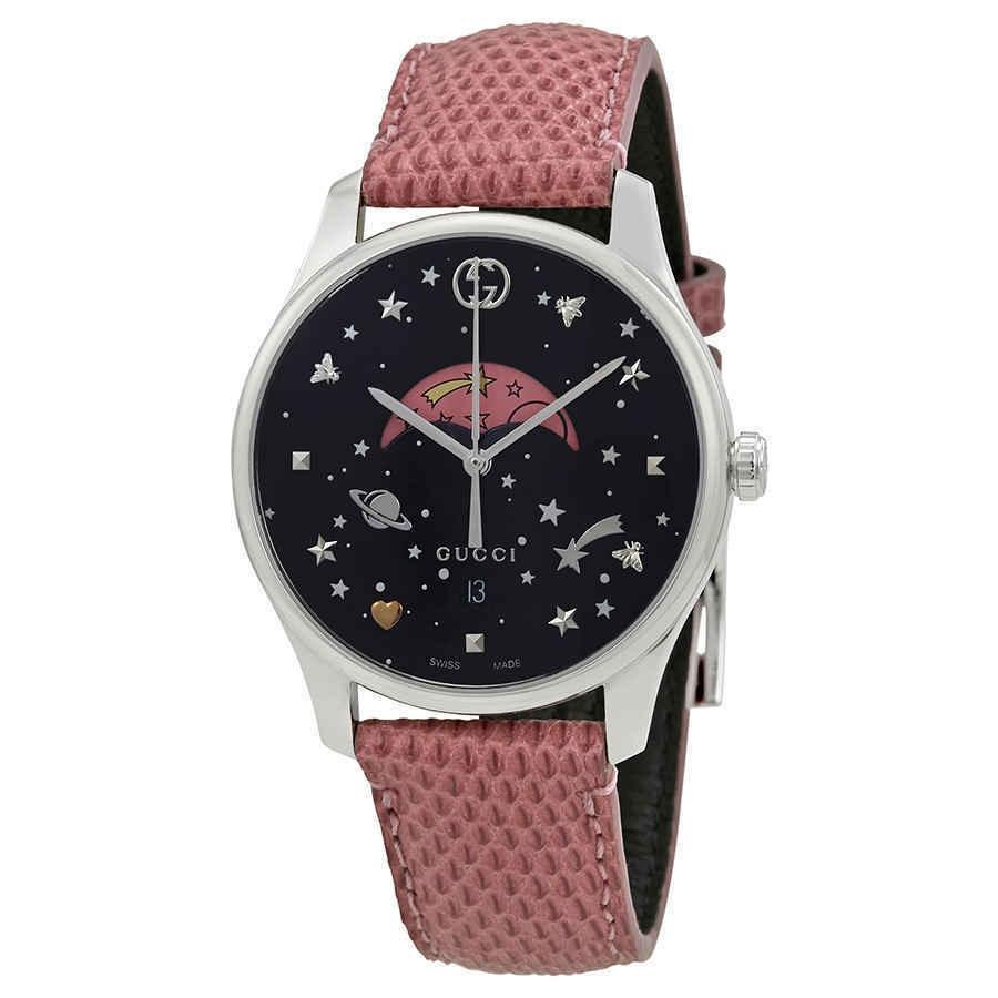 Gucci Women&#39;s YA1264046 G-Timeless Pink Leather Watch