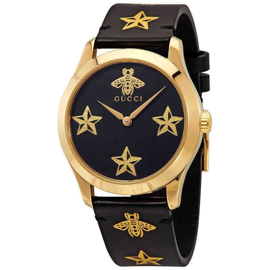 Gucci Women's YA1264055 G-Timeless Star and Bee Motif Stainless Steel Watch