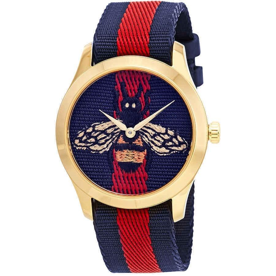 Gucci Women's YA1264061 G-Timeless Two-Tone Nylon Watch