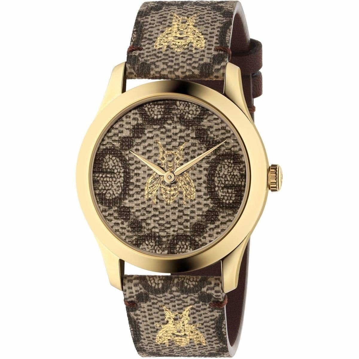 Gucci Unisex YA1264068A G-Timeless Brown Leather Watch