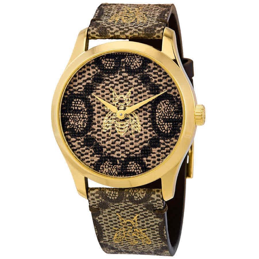 Gucci Women&#39;s YA1264068 G-Timeless Multicolored Leather Watch