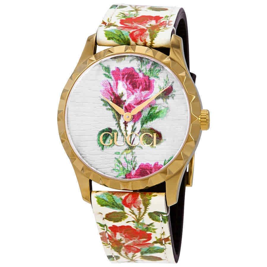 Gucci Women's YA1264084 G-Timeless Multicolored Leather Watch