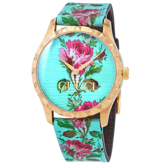 Gucci Women's YA1264085 G-Timeless Multicolored Leather Watch