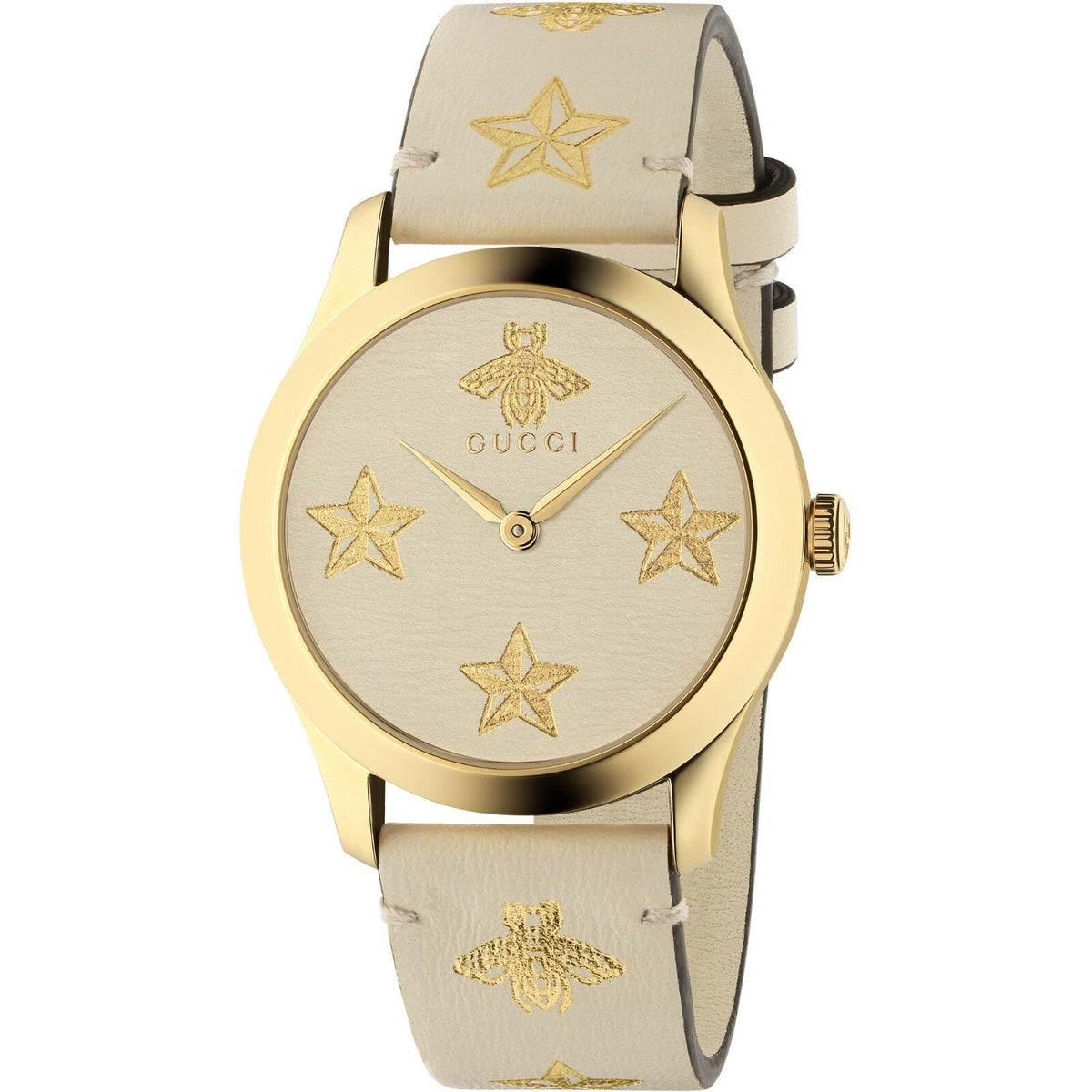 Gucci Women&#39;s YA1264096 G-Timeless Two-Tone Leather Watch