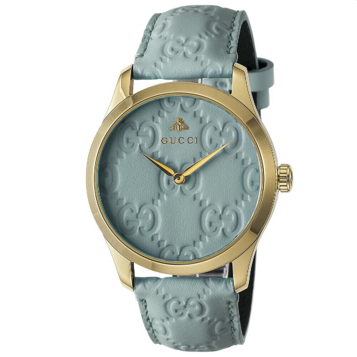 Gucci Women&#39;s YA1264097 G-Timeless Blue Leather Watch