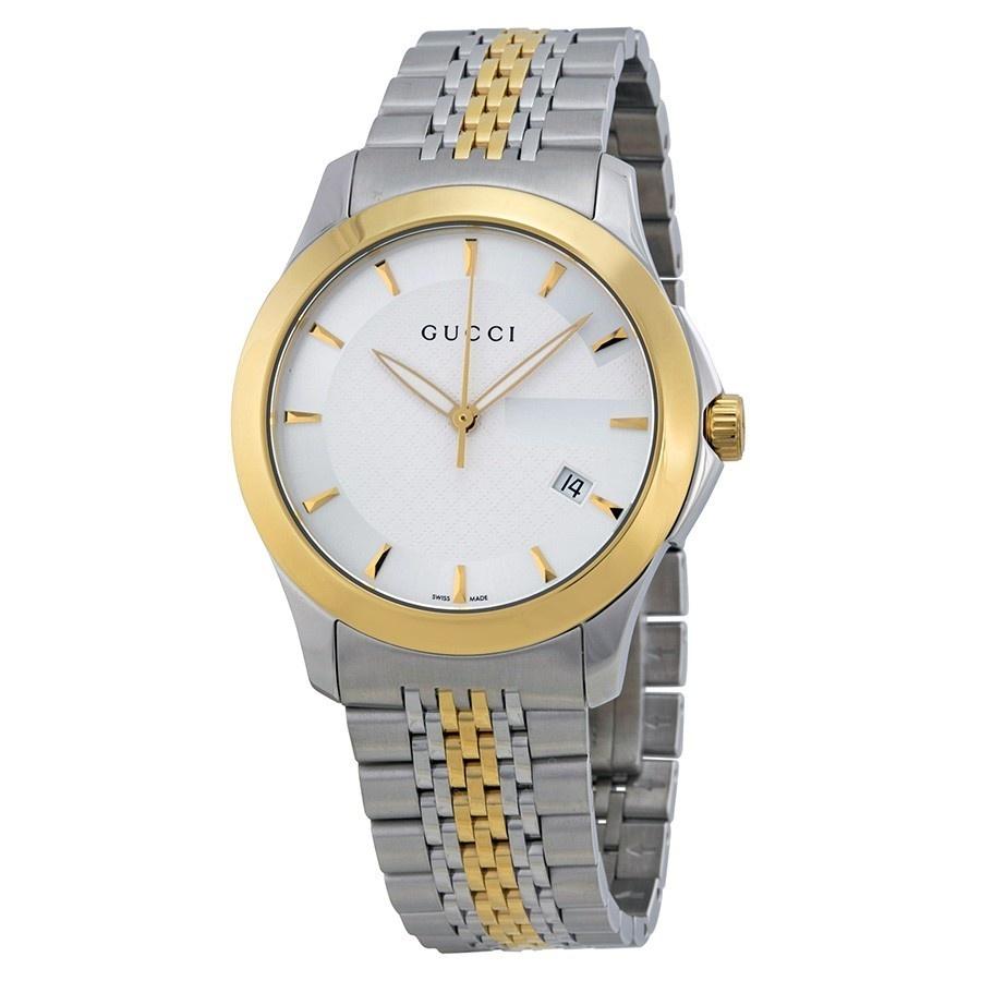 Gucci Men&#39;s YA126409 G-Timeless Two-Tone Stainless Steel Watch