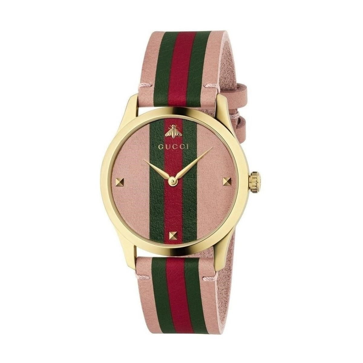 Gucci Unisex YA1264118 G-Timeless Multi-Color Leather Watch