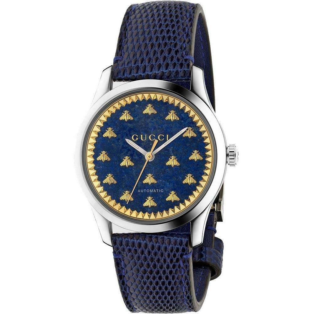 Gucci Men's YA1264122 G-Timeless Blue Leather Watch