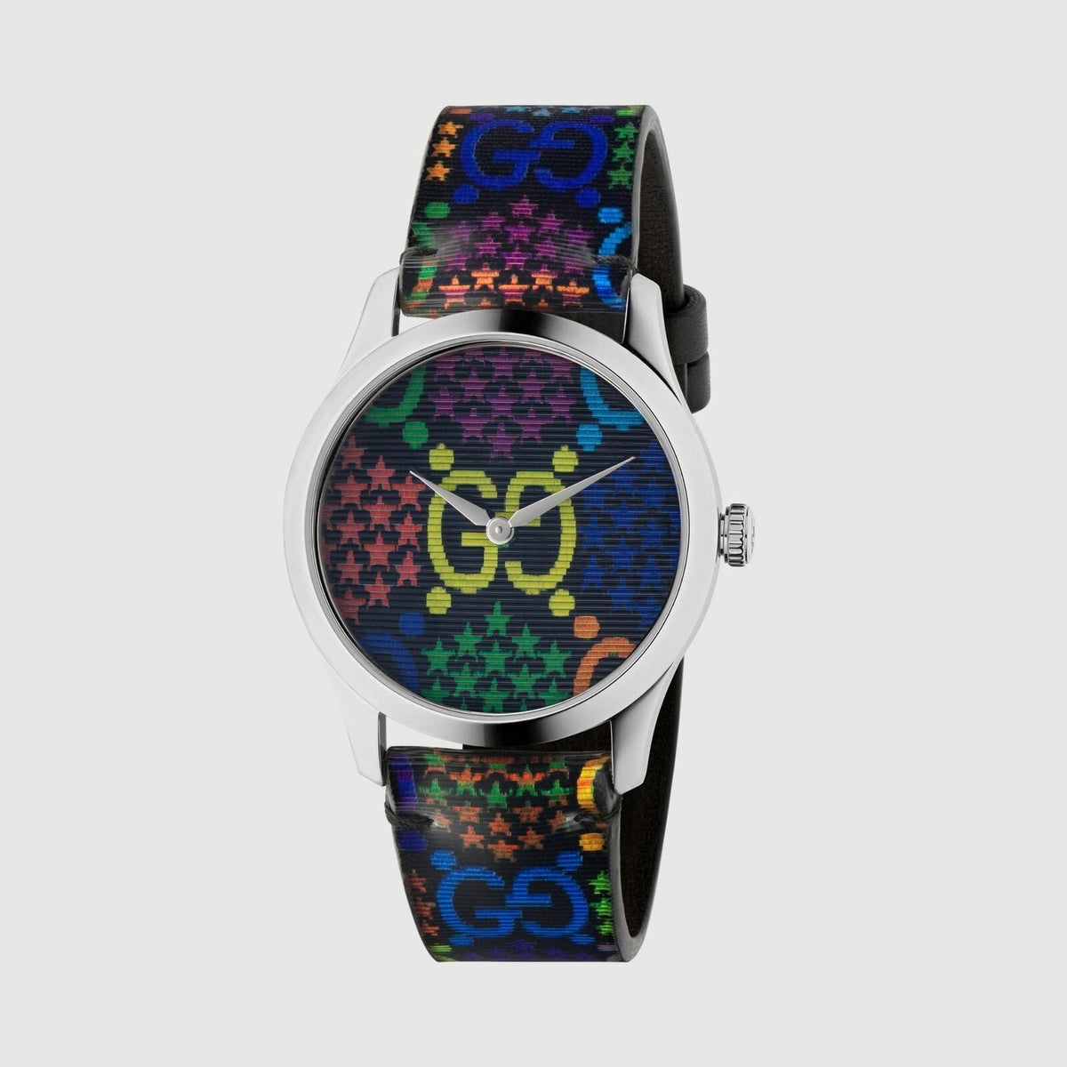 Gucci Unisex YA1264146 G-Timeless Multicolored Leather Watch