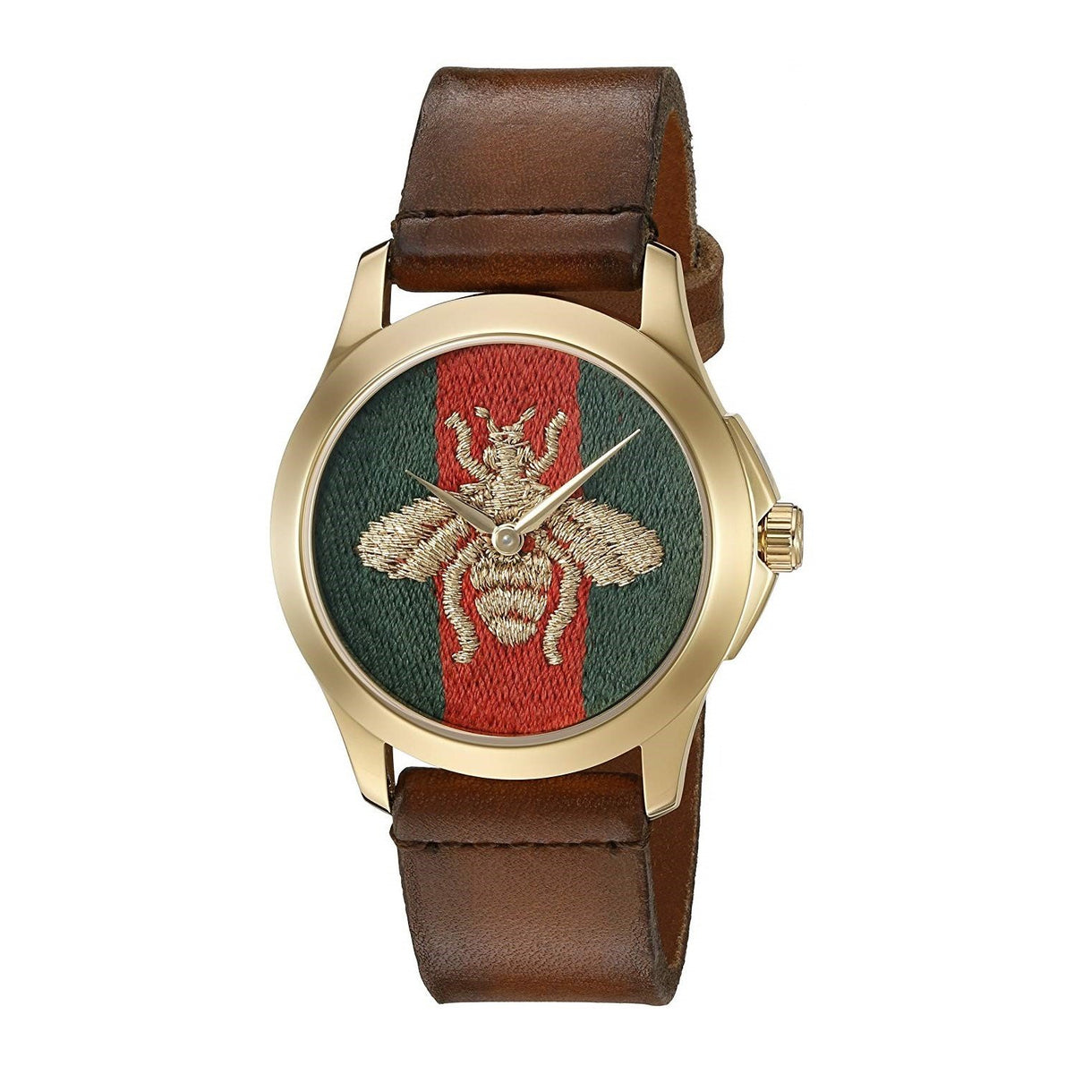 Gucci Men&#39;s YA126451 Le Marche Des Merveilles Brown Leather Watch