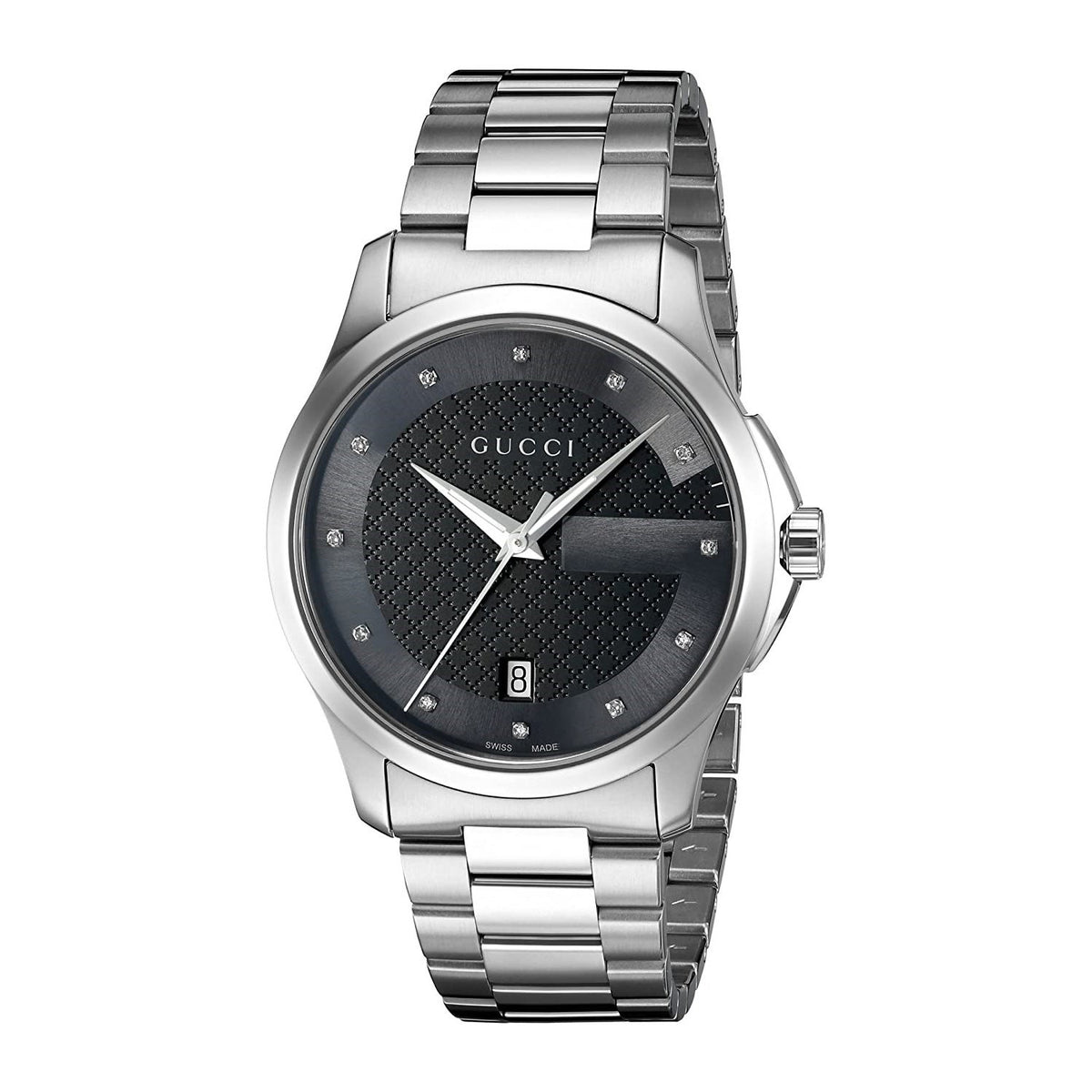 Gucci Unisex YA126456 G-Timeless Diamond Stainless Steel Watch