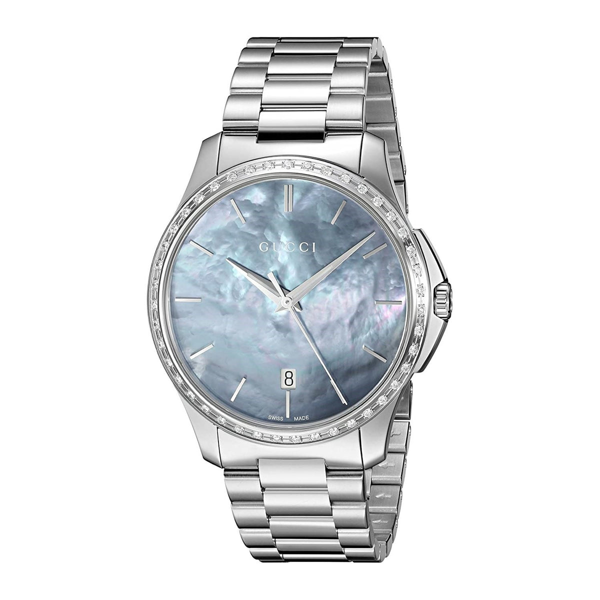 Gucci Unisex YA126458 G-Timeless Diamond Stainless Steel Watch