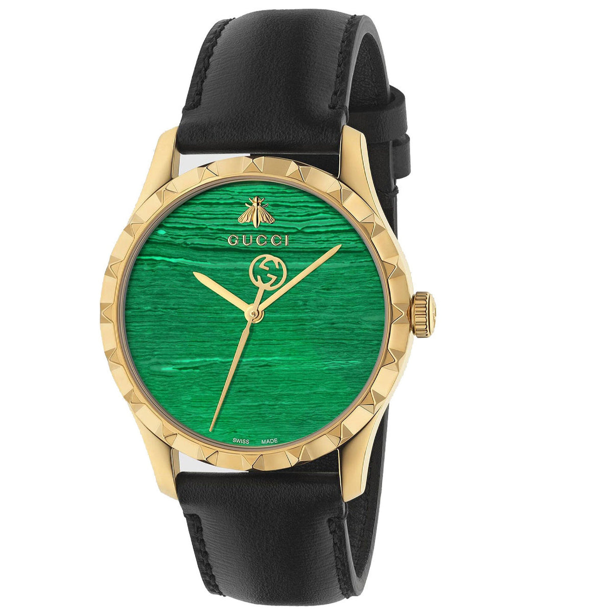 Gucci Women's YA126463A G- Timeless Black Leather Watch