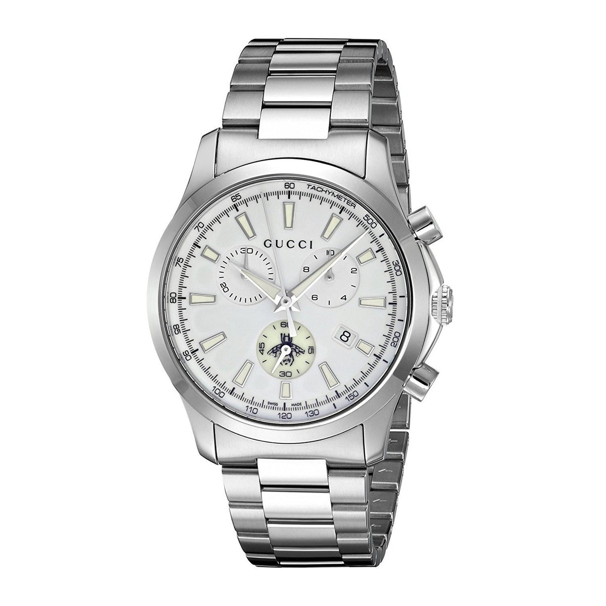 Gucci Unisex YA126472 G-Timeless Chronograph Stainless Steel Watch