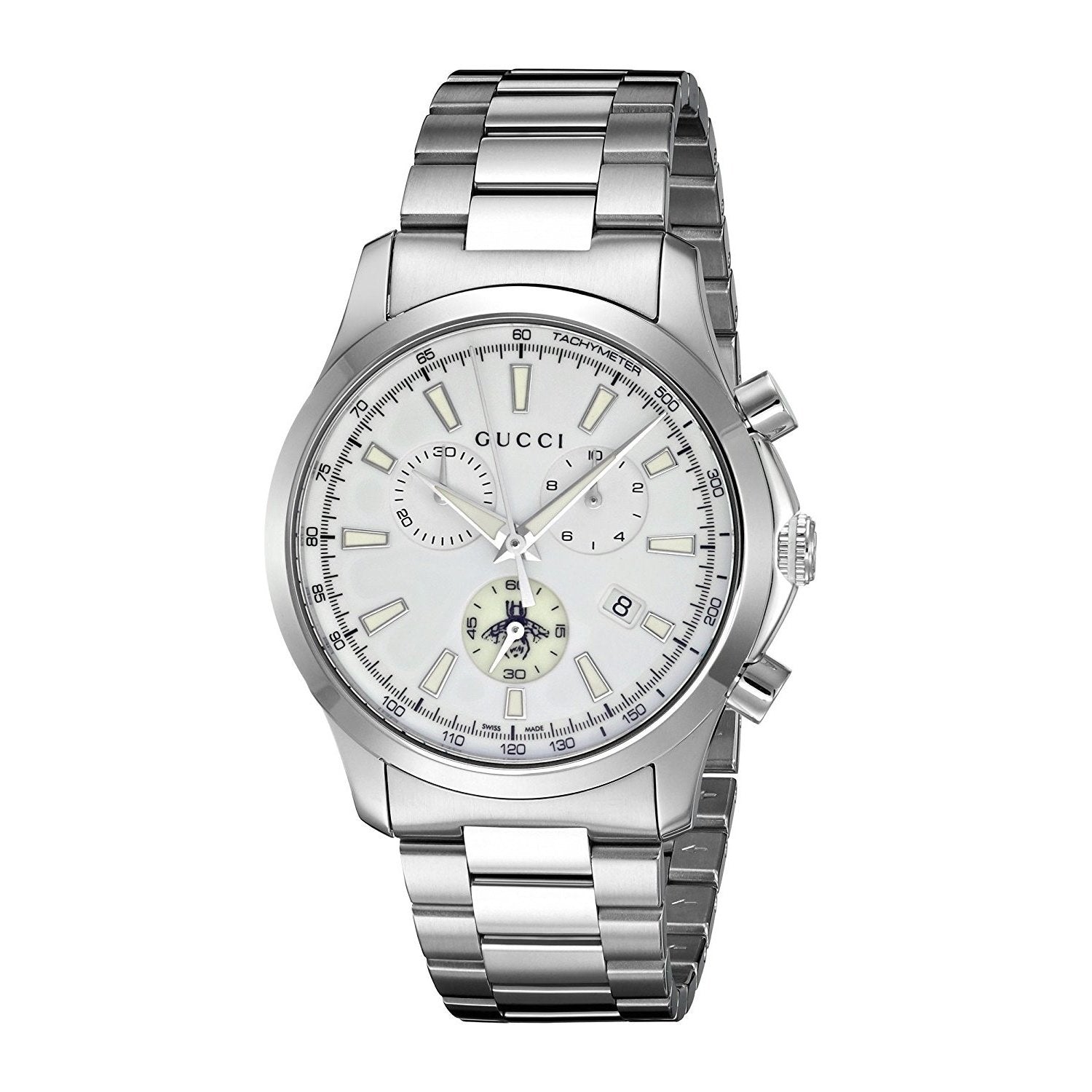 Gucci Unisex YA126472 G Timeless Chronograph Stainless Steel Watch