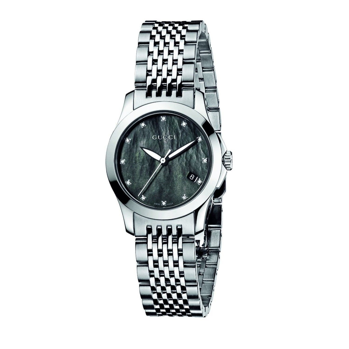 Gucci Women&#39;s YA126505 G-Timeless Diamond Stainless Steel Watch
