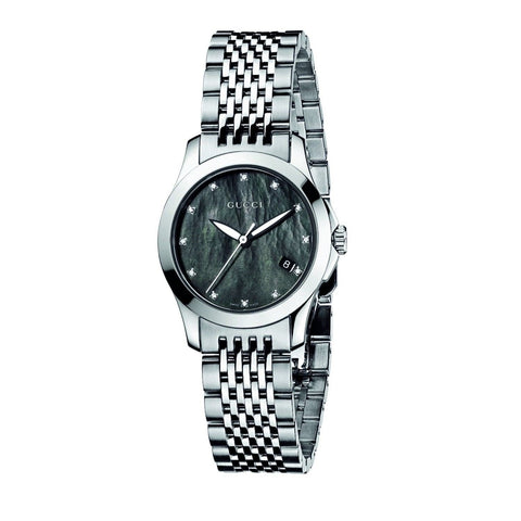 Gucci Women's YA126505 G-Timeless Diamond Stainless Steel Watch