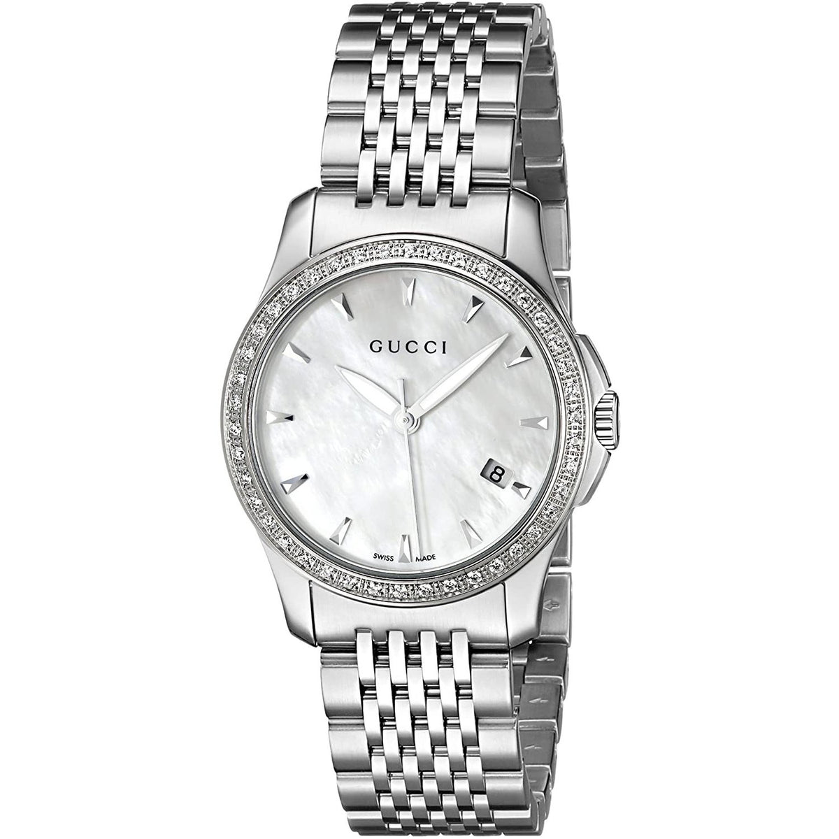 Gucci Women's YA126506 G-Timeless Diamond Stainless Steel Watch