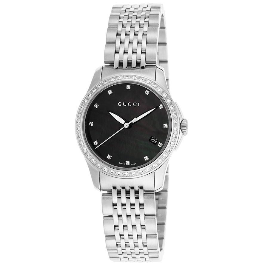 Gucci Women&#39;s YA126509 G-Timless Diamond Stainless Steel Watch