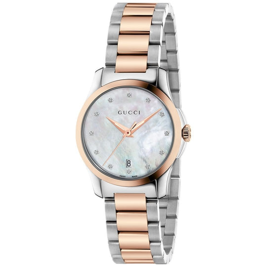 Gucci Women's YA126544 G-Timeless Diamond Two-Tone Stainless Steel Watch