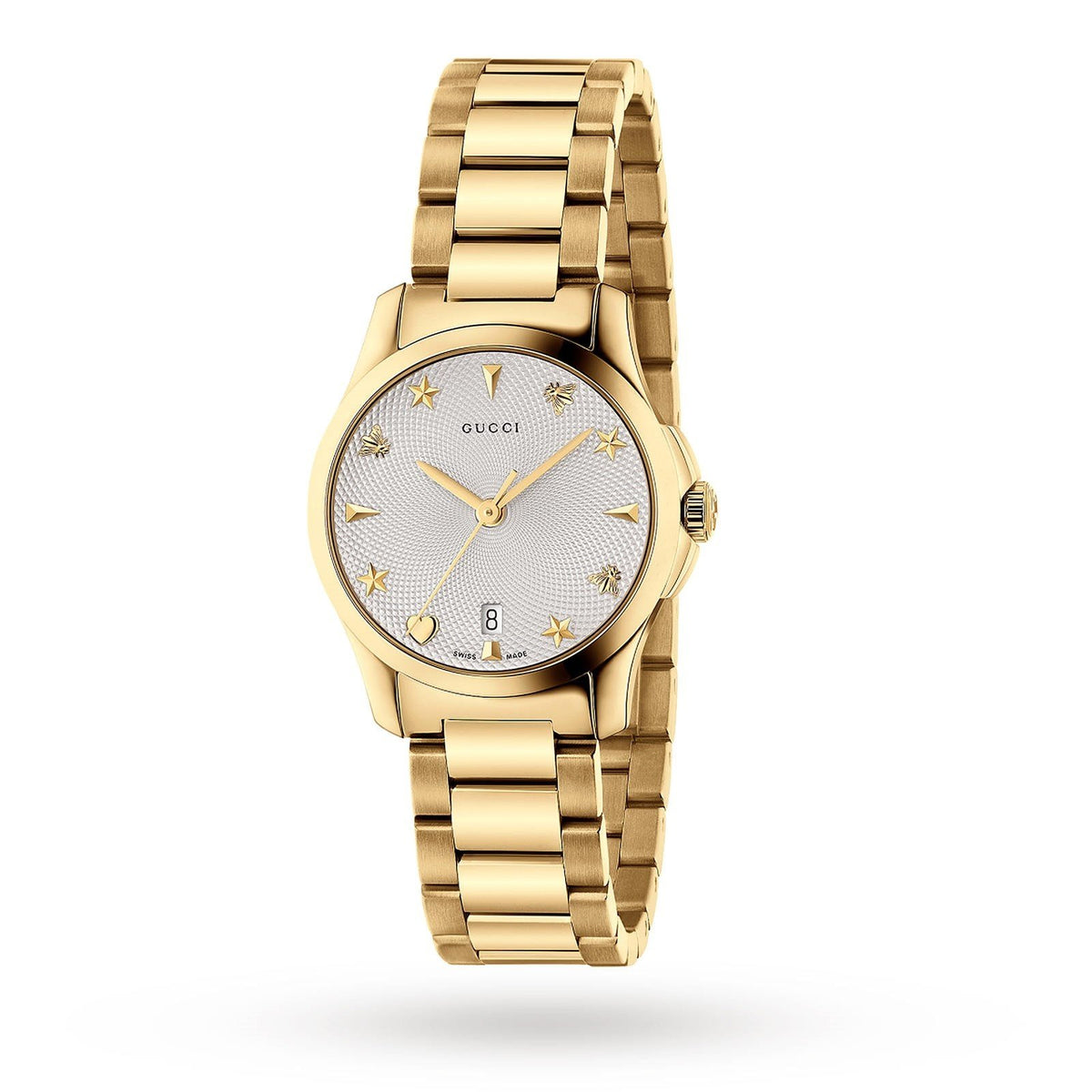 Gucci Women&#39;s YA126576 G-Timeless Gold-Tone Stainless Steel Watch