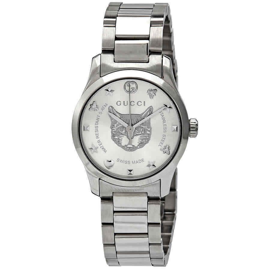 Gucci Women&#39;s YA126595 G-Timeless Stainless Steel Watch
